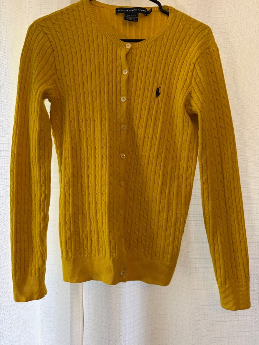 Polo by Ralph Lauren Yellow Cable-Knit Cardigan